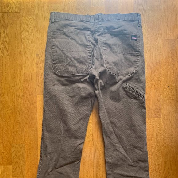 brown dickies 'denim' work pants with cool side pockets - Picture 5 of 5